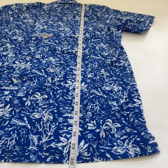 Columbia PFG Hawaiian Short Sleeve Shirt Button Up Hiking Fishing Medium Vented - Picture 8 of 10